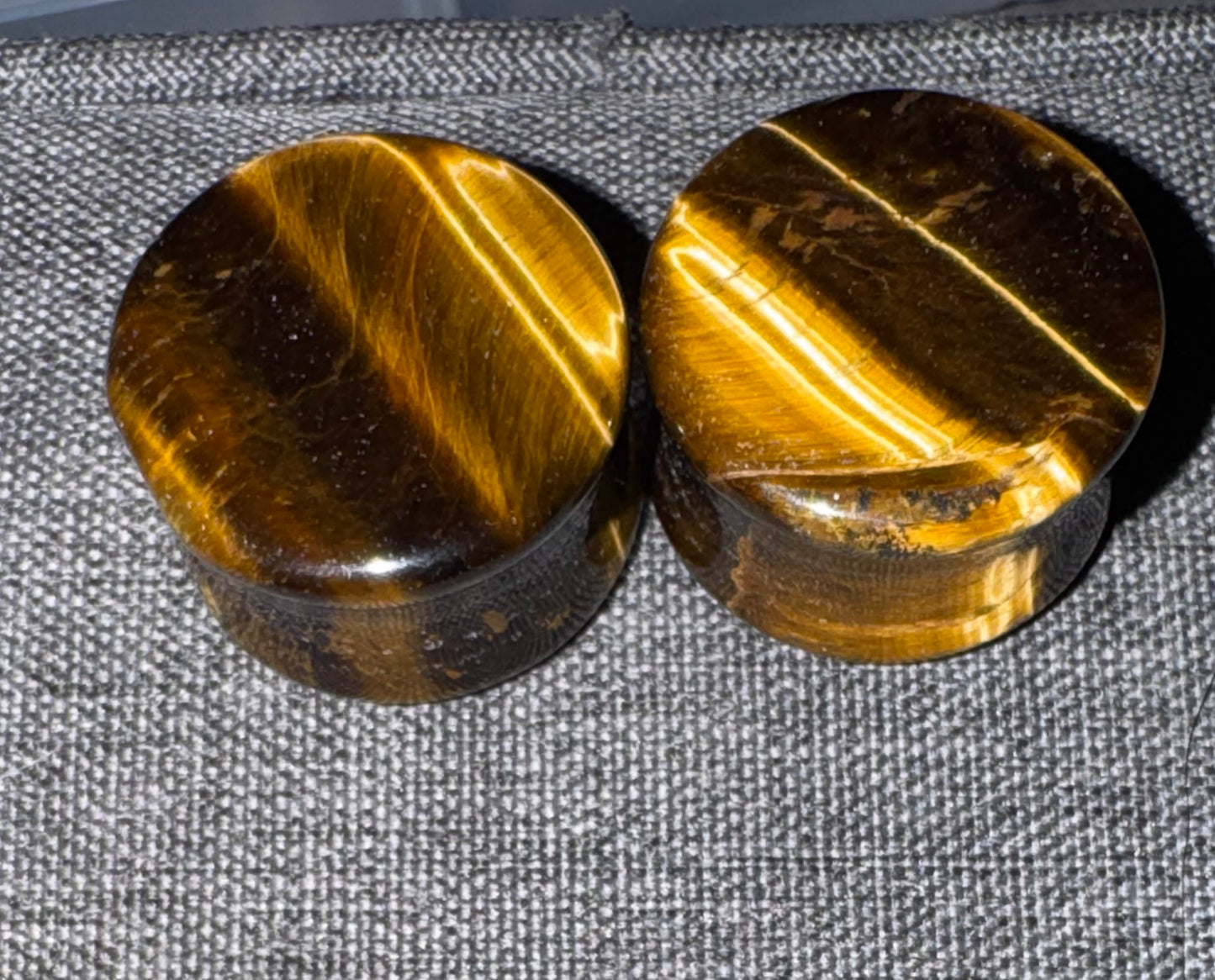 Tiger's Eye Crystal Ear Gauges
