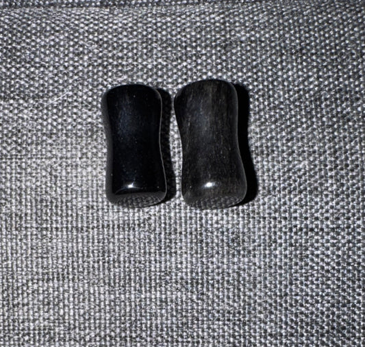 Black Obsidian Crystal Ear Gauges