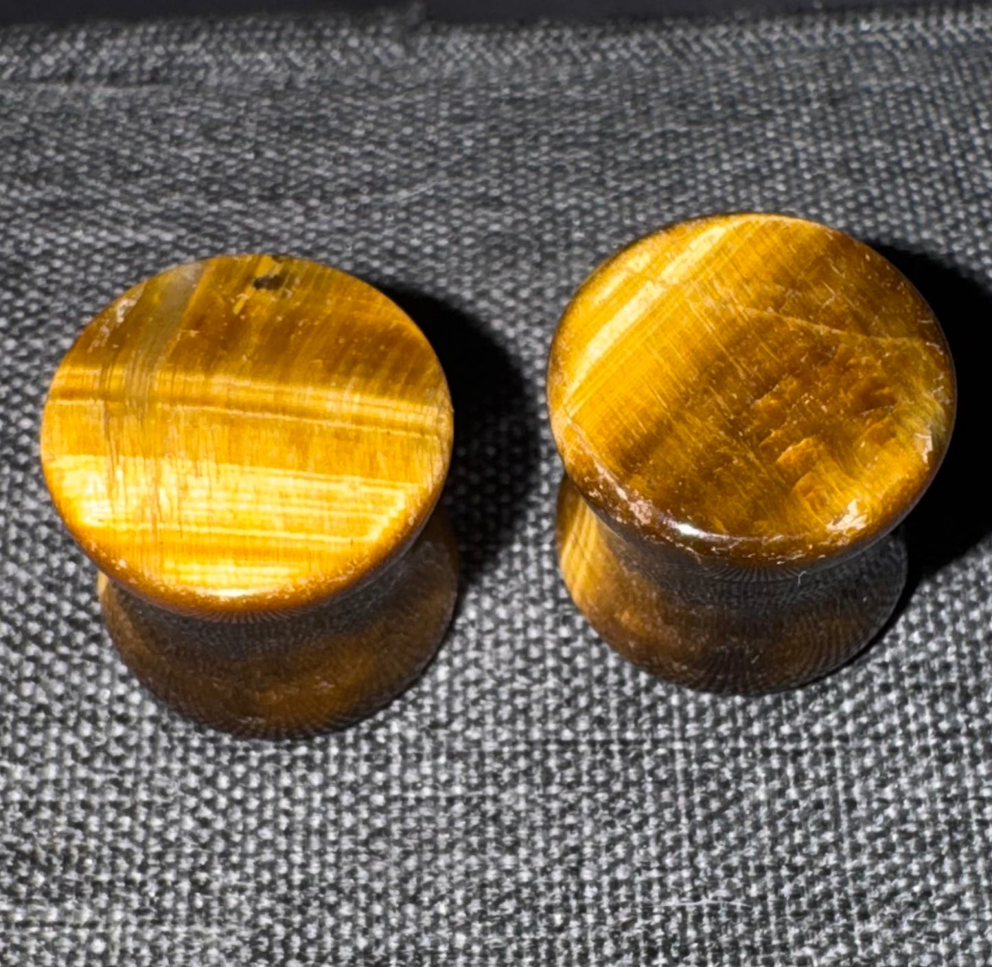 Tiger's Eye Crystal Ear Gauges