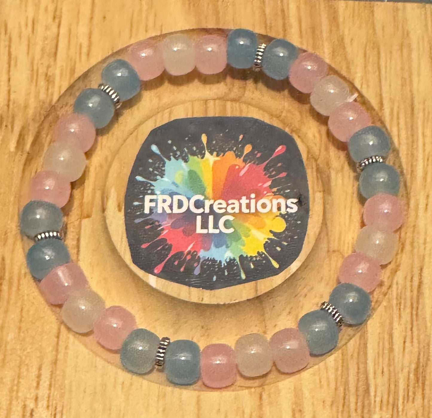 Handmade Transgender Pride Elastic Bracelet