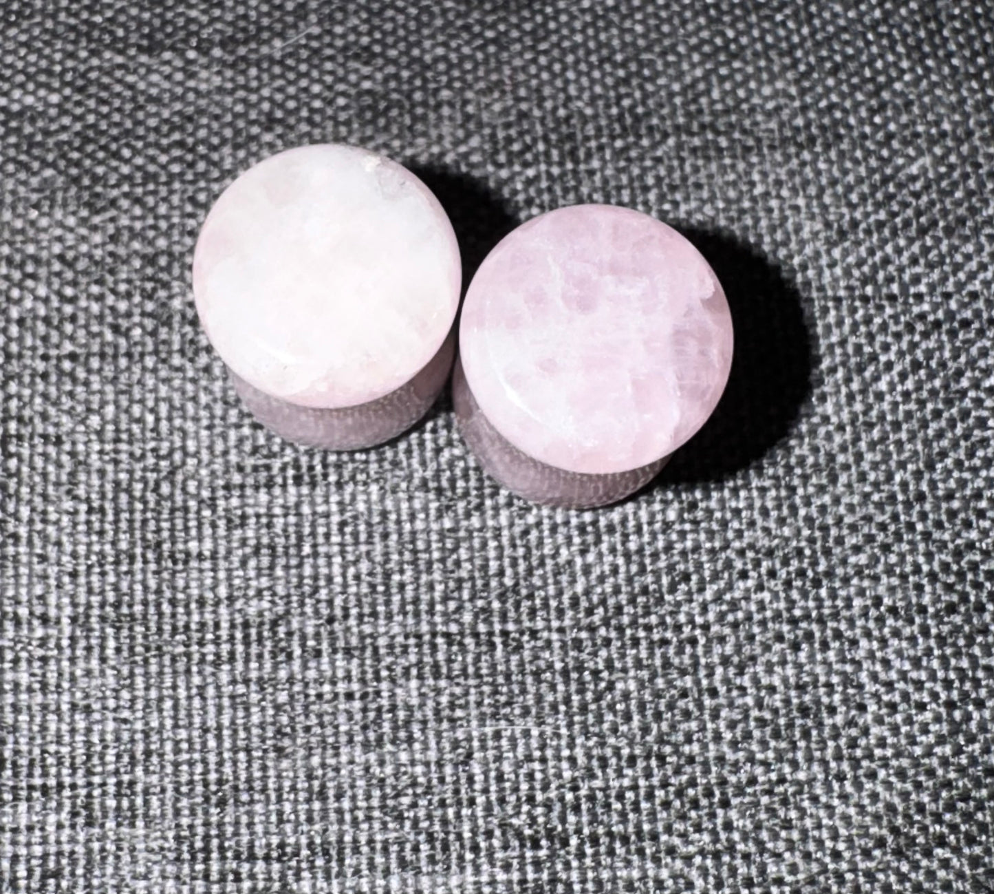 Rose Quartz Crystal Ear Gauges
