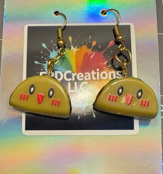 Handmade Emotional Support Taco Earrings