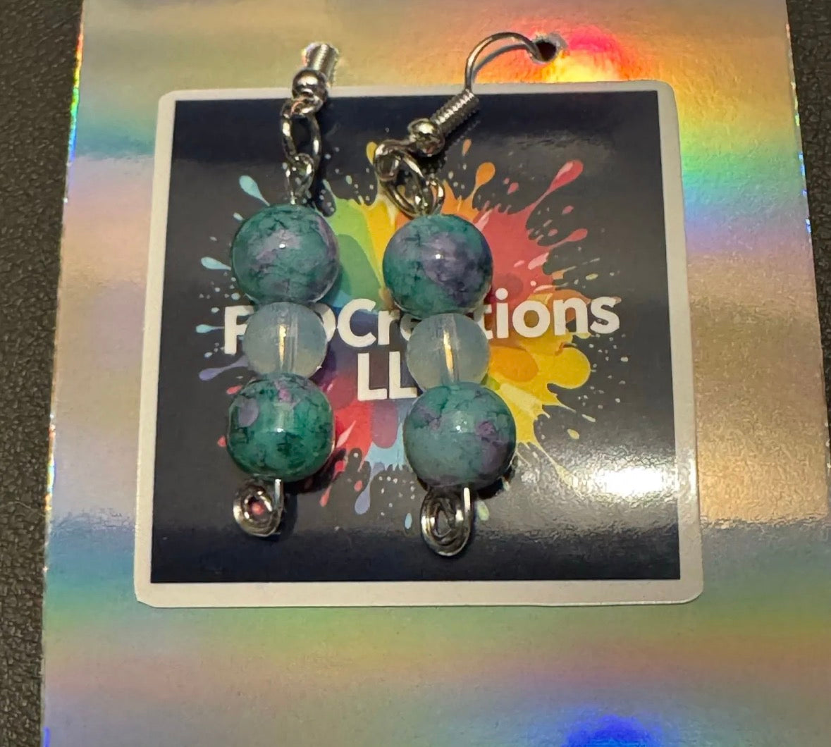Opalite and blue marble earrings 