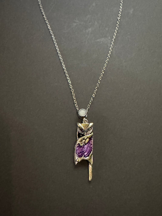 Curated Purple Owl Necklace