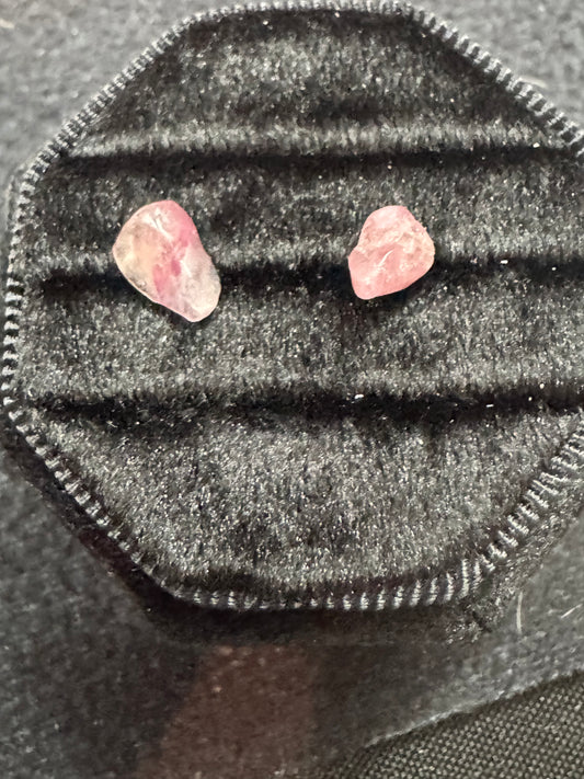 Handmade Plum Tourmaline Chip Earrings