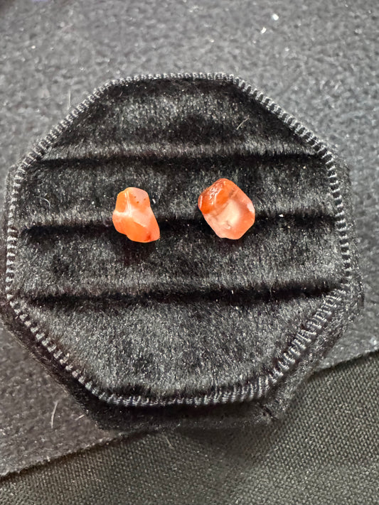 Handmade Red Agate Chip Earrings