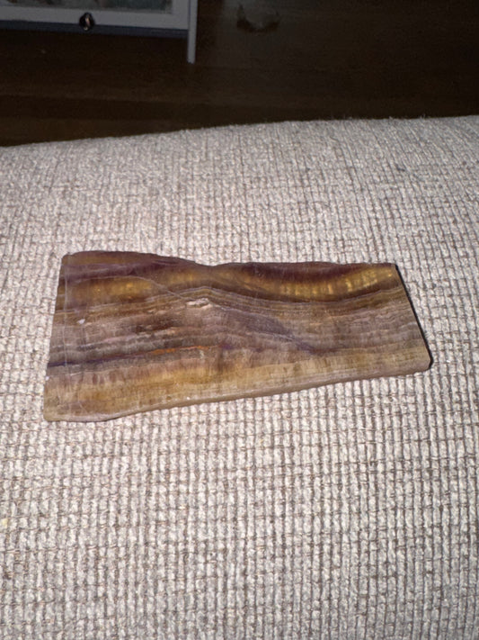 Fluorite Slab on a textured surface