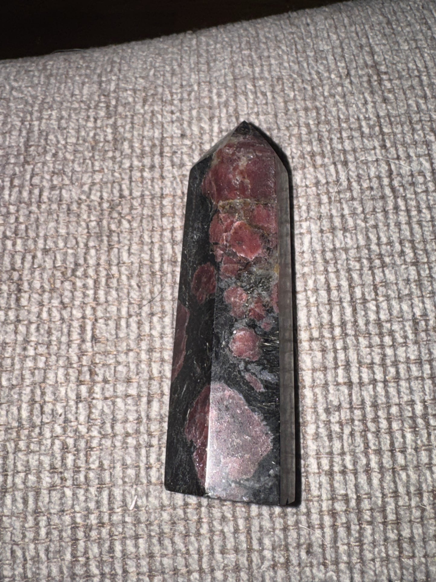 Garnet in Astrophyllite Tower – 3.5 Inch