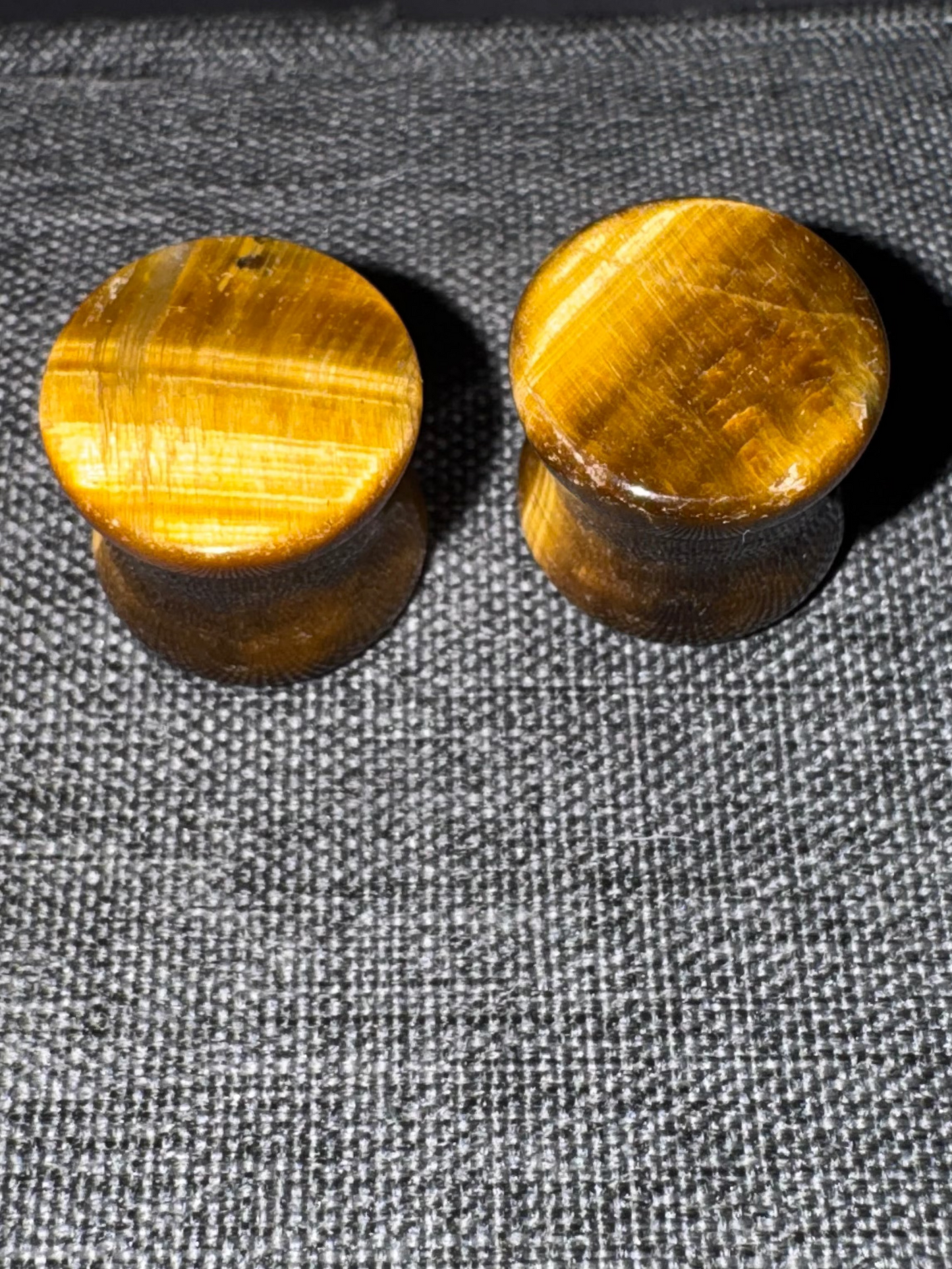 Tiger's Eye Crystal Ear Gauges