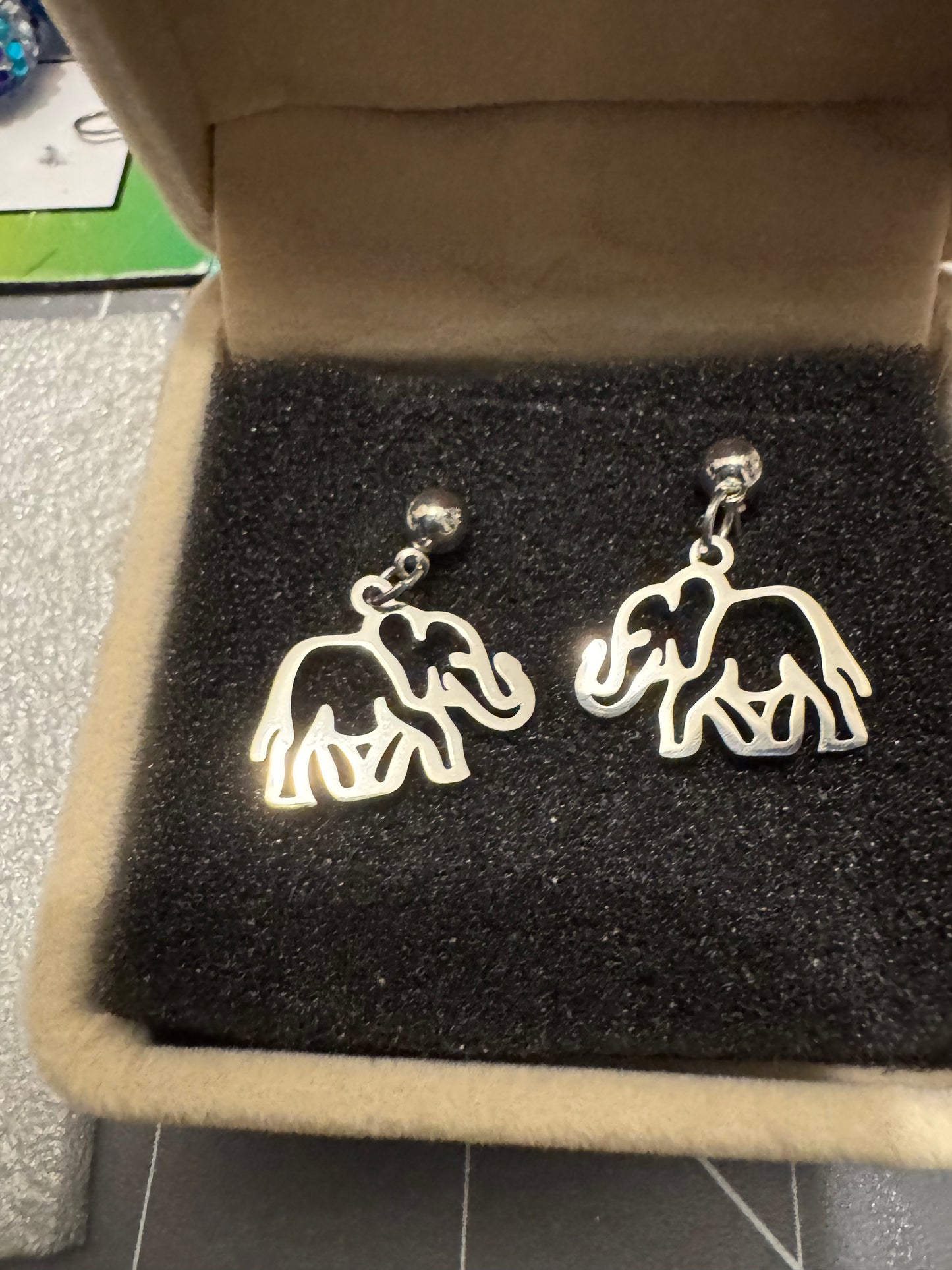 Handmade Stainless Steel Elephant Post Earrings
